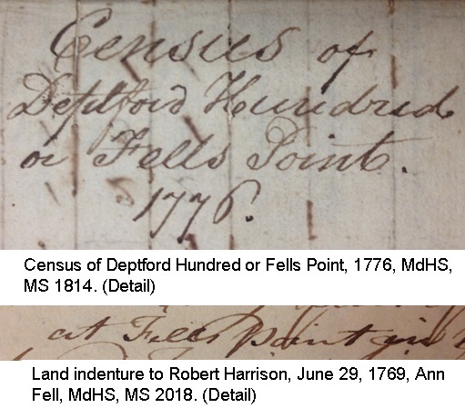Census of Fells Point, Land indenture to Robert Harrison - details