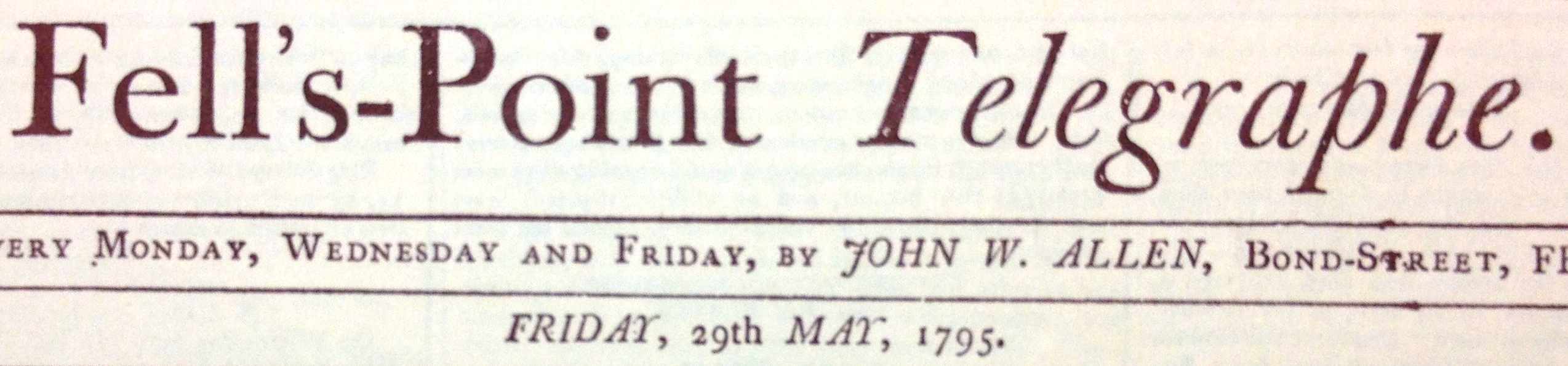 Fell's-Point Telegraphe, May 29, 1795, MdHS. 