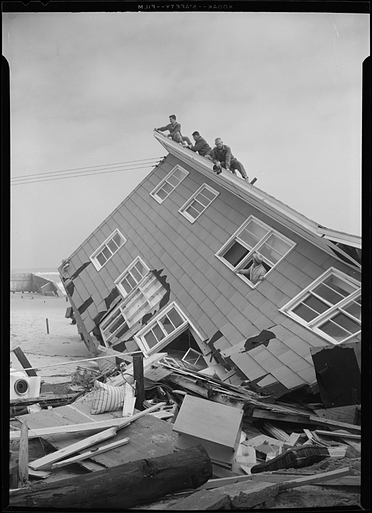Investigating a Ruin, Ocean City Storm, May 1962, A. Aubrey Bodine, Baltimore City Life Museum Collection, B498(4)M, MdHS.