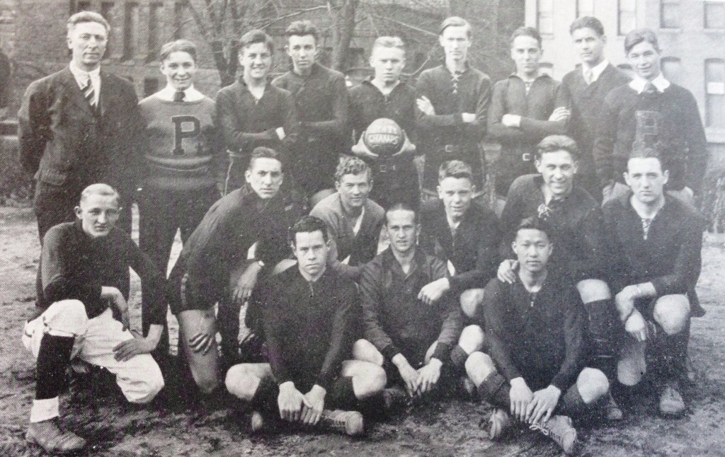 Polytechnic's State Championship Soccer Team of 1931. Sec Ai Lew, bottom row, right. Poly Cracker, Yearbook, 1931, Baltimore Polytechnic Institute. Enoch Pratt Free Library: Maryland Department. 