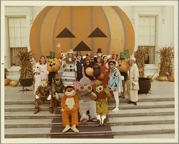 MS 3126 Box 18 Folder 2 Group in Halloween costumes at the White