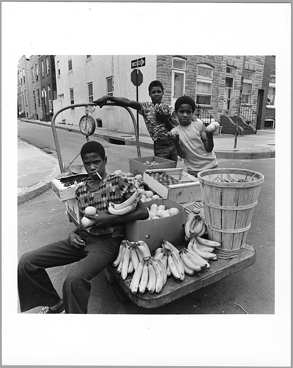 Young Hucksters, 1977, Elinor B. Cahn, The East Baltimore Documentary Photography Project, Baltimore City Life Museum Collection, 1982.19.1.136, MdHS.