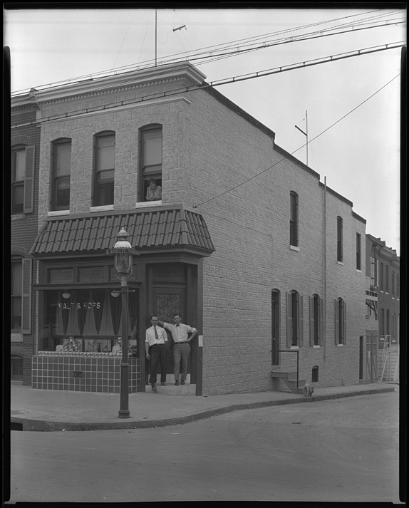 With the outlaw of alcoholic beverages during prohibition, many turned to home-brewing.  "Malt and Hops" stores, which sold malt extracts for "baking", spread through cities across the United States. This one was located on East Biddle Street in Baltimore. By 1929, the Prohibition Bureau estimated that over 700 million gallons of beer had been home-brewed since prohibition was instituted.  Street Scene Storefront. Malt and Hops Store, East Biddle Street, Baltimore, circa 1930, Baltimore City Life Museum Collection, MC9249-1, MdHS.