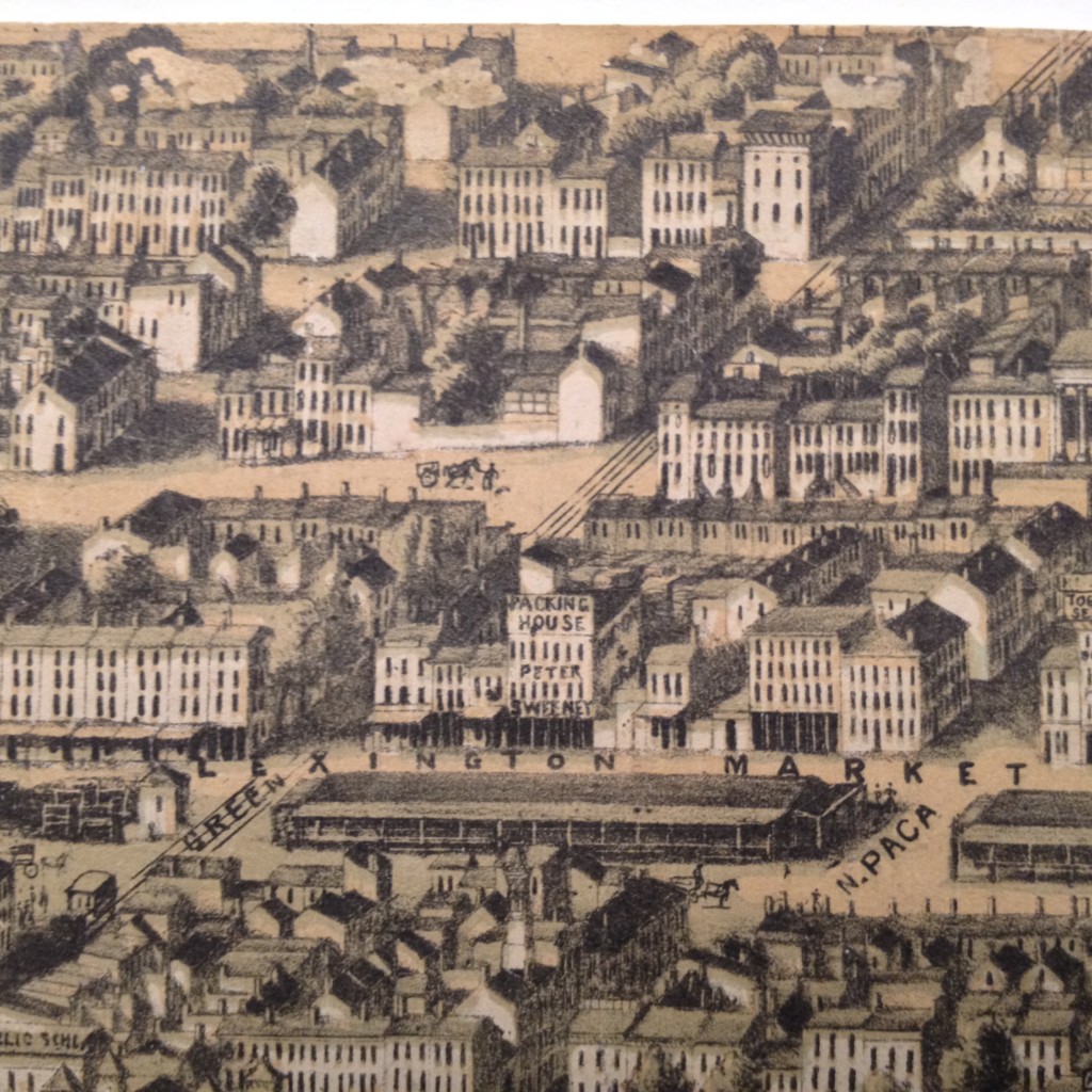 E. Sachse & Co.’s Bird’s Eye View of Baltimore, 1869, Baltimore City Life Museum Collection, CB 5457, MdHS.