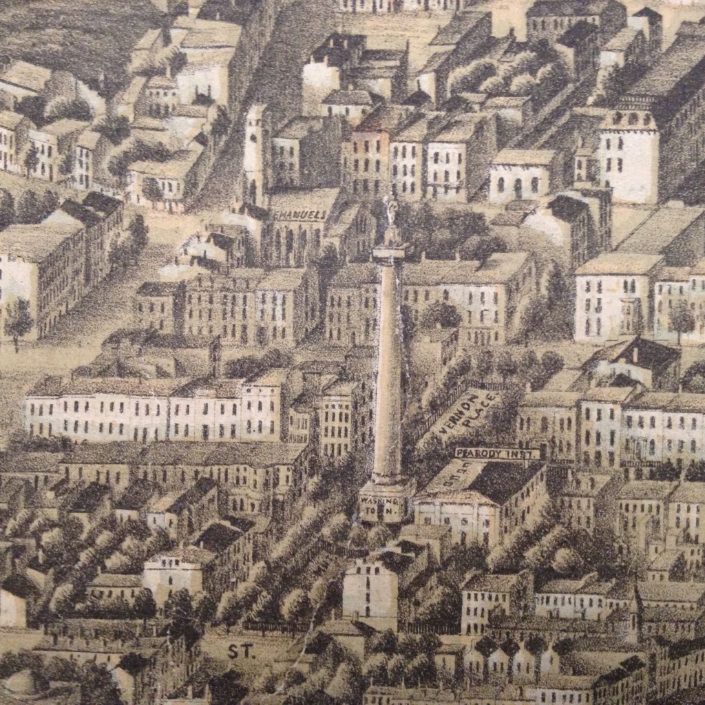 E. Sachse & Co.’s Bird’s Eye View of Baltimore, 1869, Baltimore City Life Museum Collection, CB 5457, MdHS.