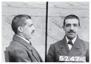 Charles Ponzi awaiting trial at the state prison in Massachussetts. (non- MdHS)