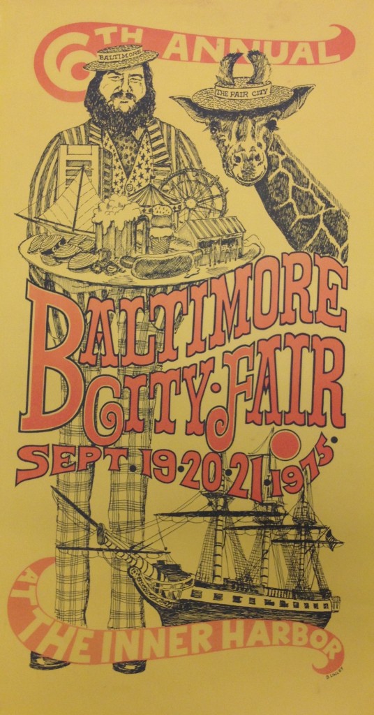 6th Annual Baltimore City Fair, September 19, 20, 21, 1975, Poster Collection, MdHS.