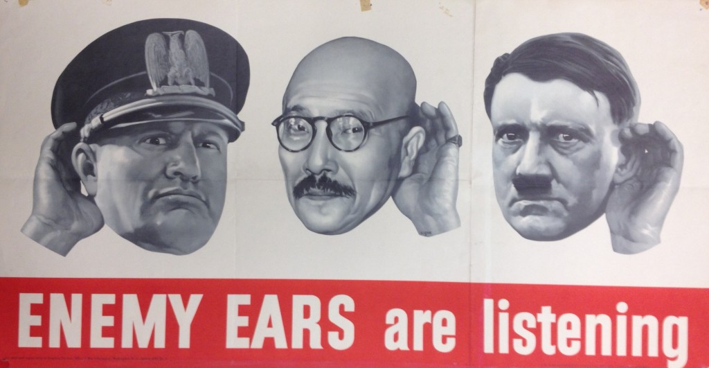 Enemy Ears are listening, 1942, U.S. Government Printing Office, Poster Collection, MdHS.