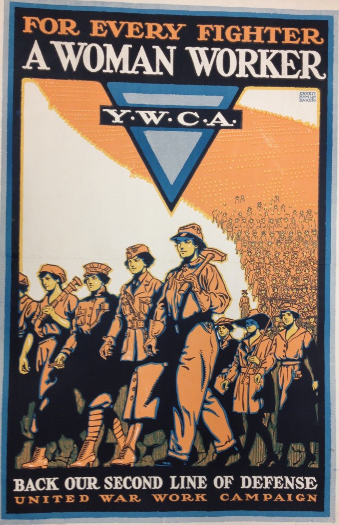 For Every Fighter a Woman Worker – Y.W.C.A. – Back Our Second Line of Defense, United War Work Campaign, ca 1917-1918, Adolph Treidler, artist, Poster Collection, MdHS.