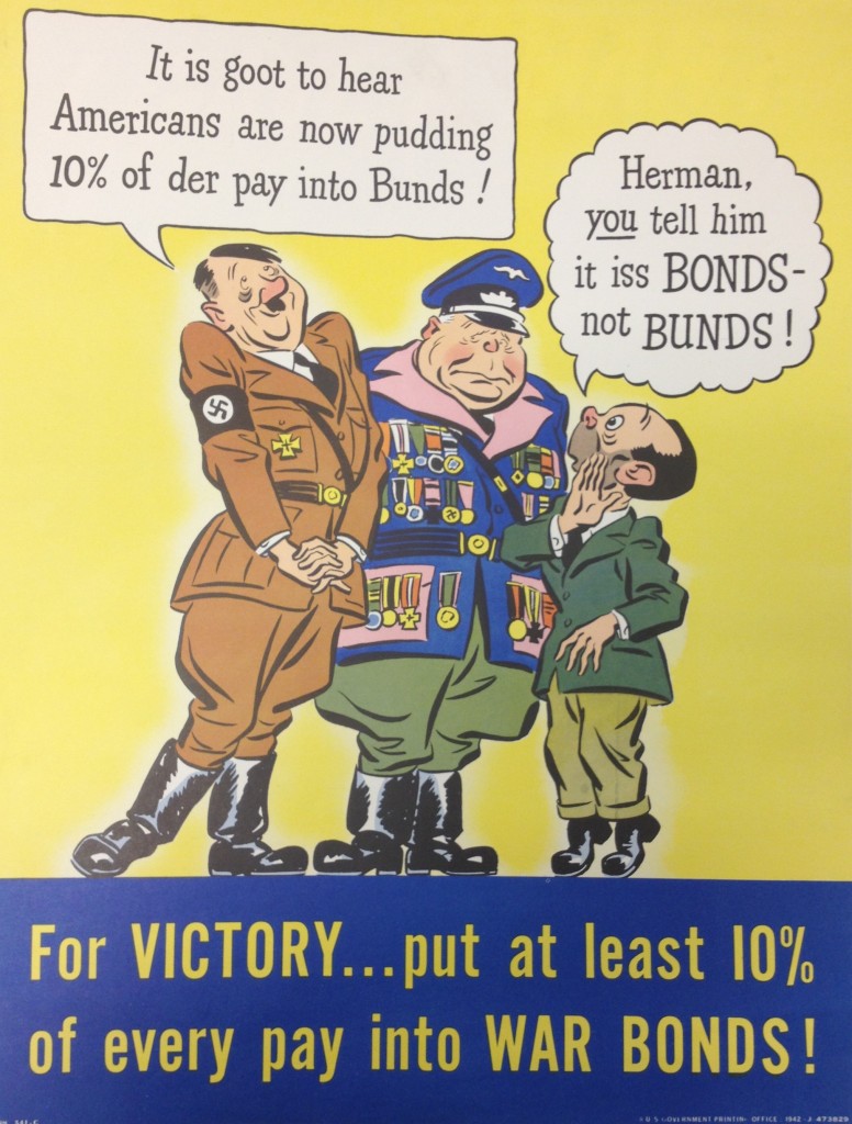 For Victory…put at least 10% of every pay into WAR BONDS!, 1942, U.S. Government Printing Office, Poster collection, MdHS.