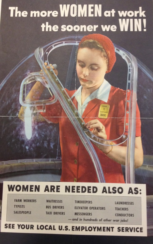 The more women at work the sooner we win!, 1943, U.S. Goverment Printing Office, Poster Collection, MdHS.