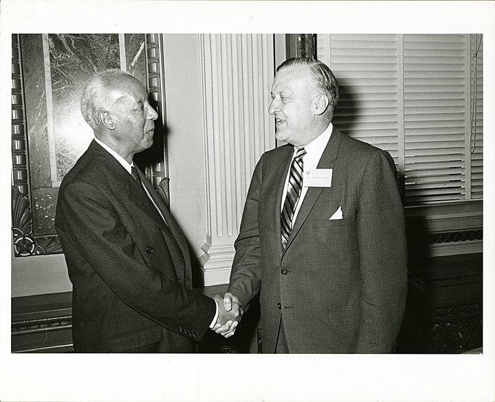 "A. Philip Randolph and Mayor Theodore McKeldin,"  Nat Lipsitz, June 1-2, 1966. MdHS, PP286-201.