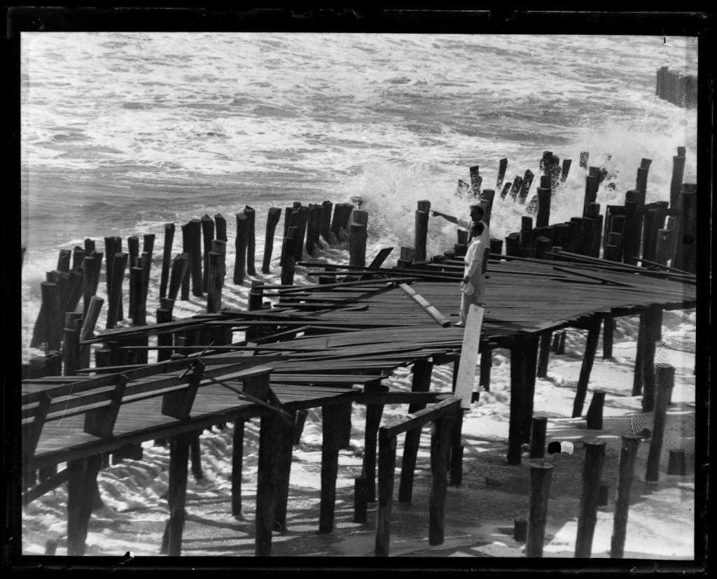 Ocean City flood, 1933. 4x5 inch glass negative by A. Aubrey Bodine. Reference image MC8230-D, MdHS.