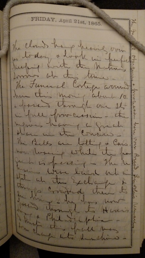 Diary entry, Thomas F. Johnson Johnson Family Papers, MS 2500, MdHS.