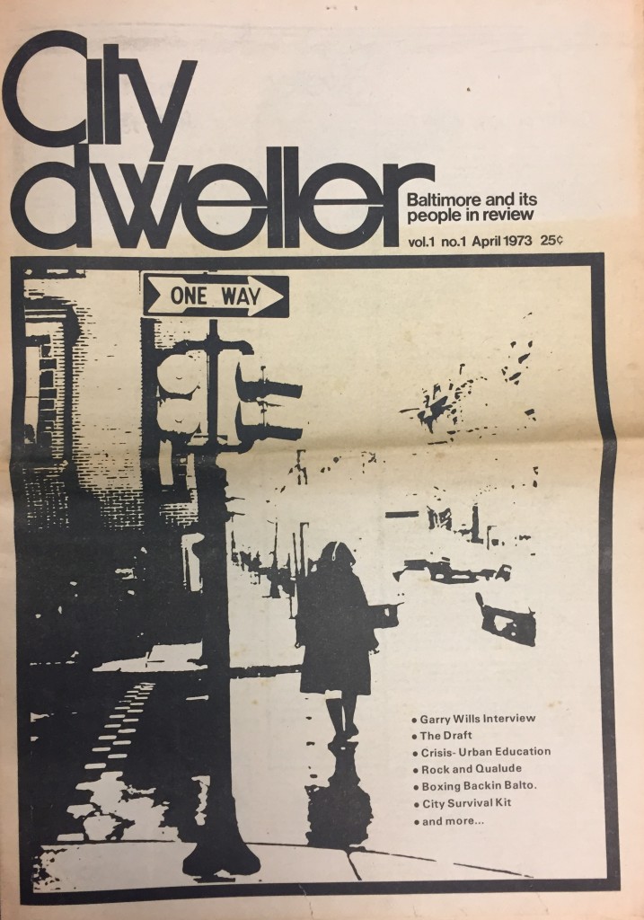 The first issue of the City Dweller (later the Baltimore Chronicle), April 1973.
