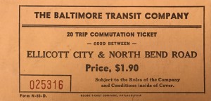 The Baltimore Transit Company, ticket, not dated, Ephemera Collection-Transportation, MdHS (reference photo)