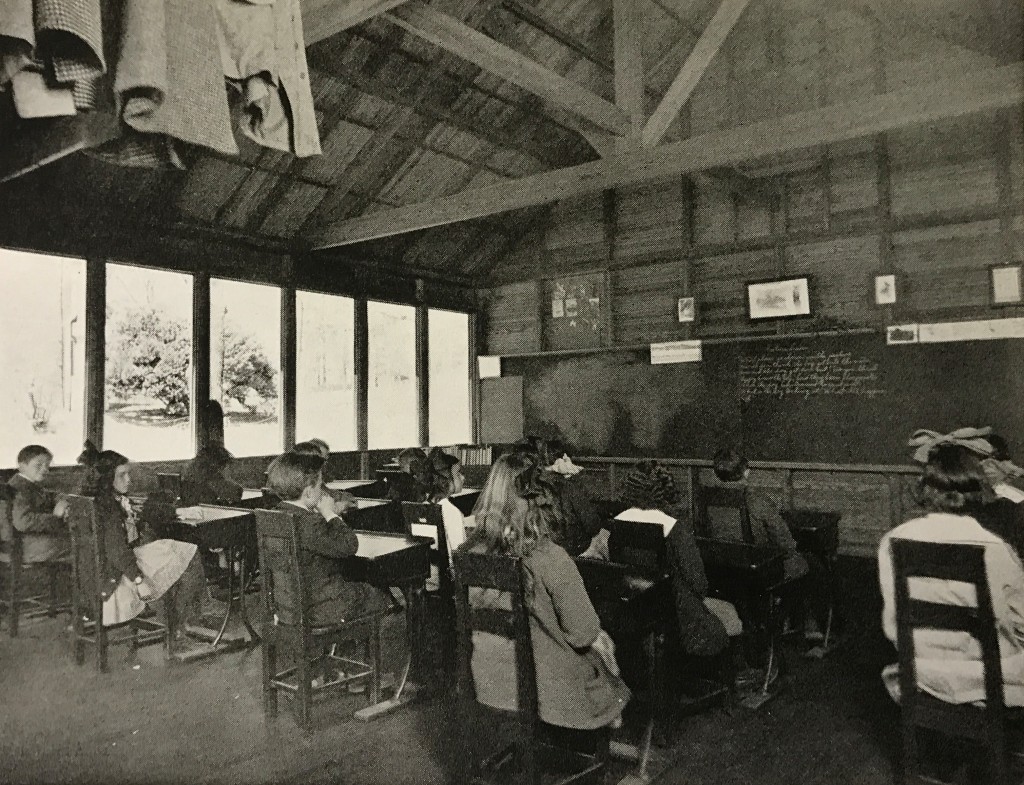 Open Air Class Room, The Park School, ca 1915. From "The Park School (Incorporated), May, 1915, PAM 7165, MdHS.(reference photo)