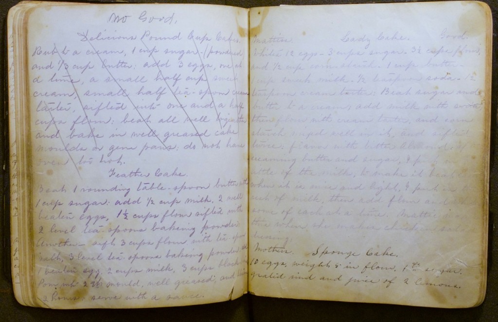 Failed incorrect recipe in Mary Griffith's cookbook, MS 1765, MdHS.