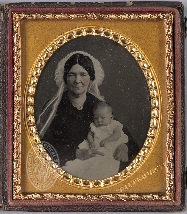 Jesse H. Whitehurst was a pioneer in the photography industry. He operated a chain of studios on the East Coast. His Baltimore establishment operated from 1849 until 1864. His studios were well patronized, producing over 60,000 photographs for clients. Unidentified woman with child, not dated, Jesse H. Whitehurst, Cased Photograph Collection, CSPH 203, MdHS.  