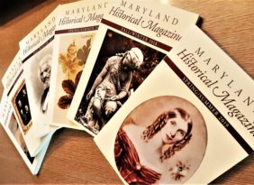 Maryland Historical Magazines laid out on a table.
