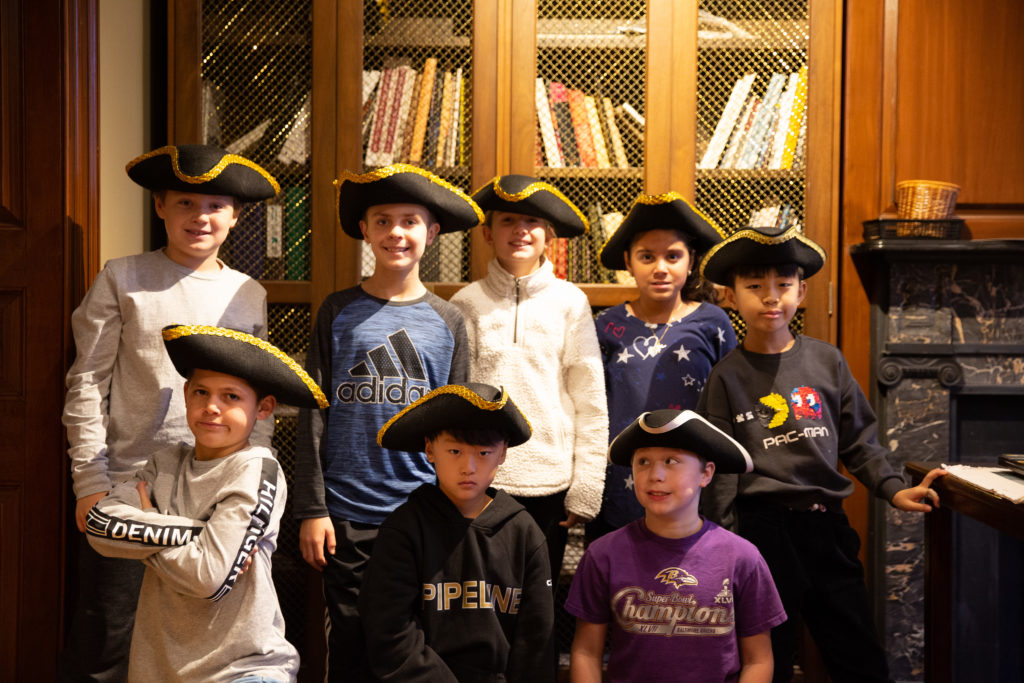 Students dress up for a Colonial Maryland program onsite at the MCHC.