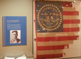 A display in the "Divided Voices" exhibit