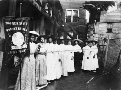 A photograph of African American women suffragists