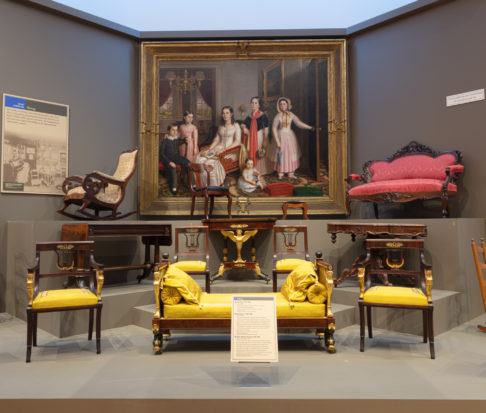 A display in the Furniture in Maryland Life exhibition.