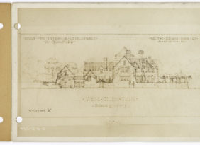 An architectural drawing of a home in Baltimore's Guilford neighborhood.