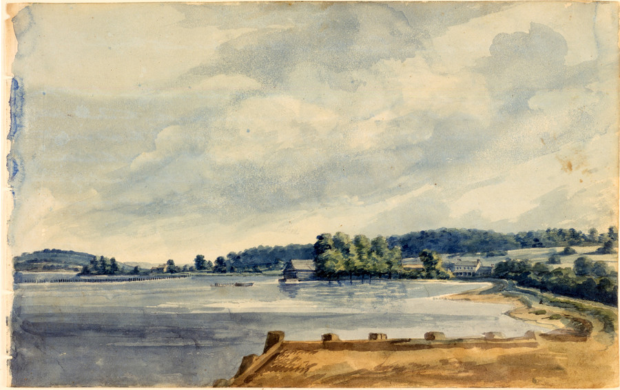 Painting of Frenchtown on the Elk River.