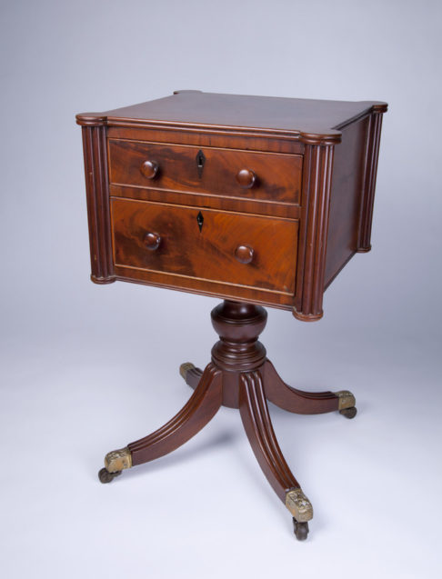 Work or sewing table labeled by Baltimore furniture maker John Needles (1786-1868).