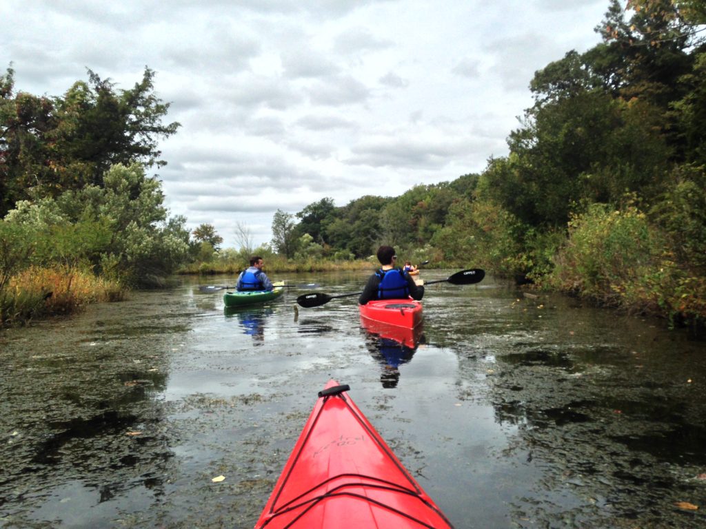 MCHC Members on a kayak paddle tour through Mallows Bay - Potomac River National Marine Sanctuary. 
